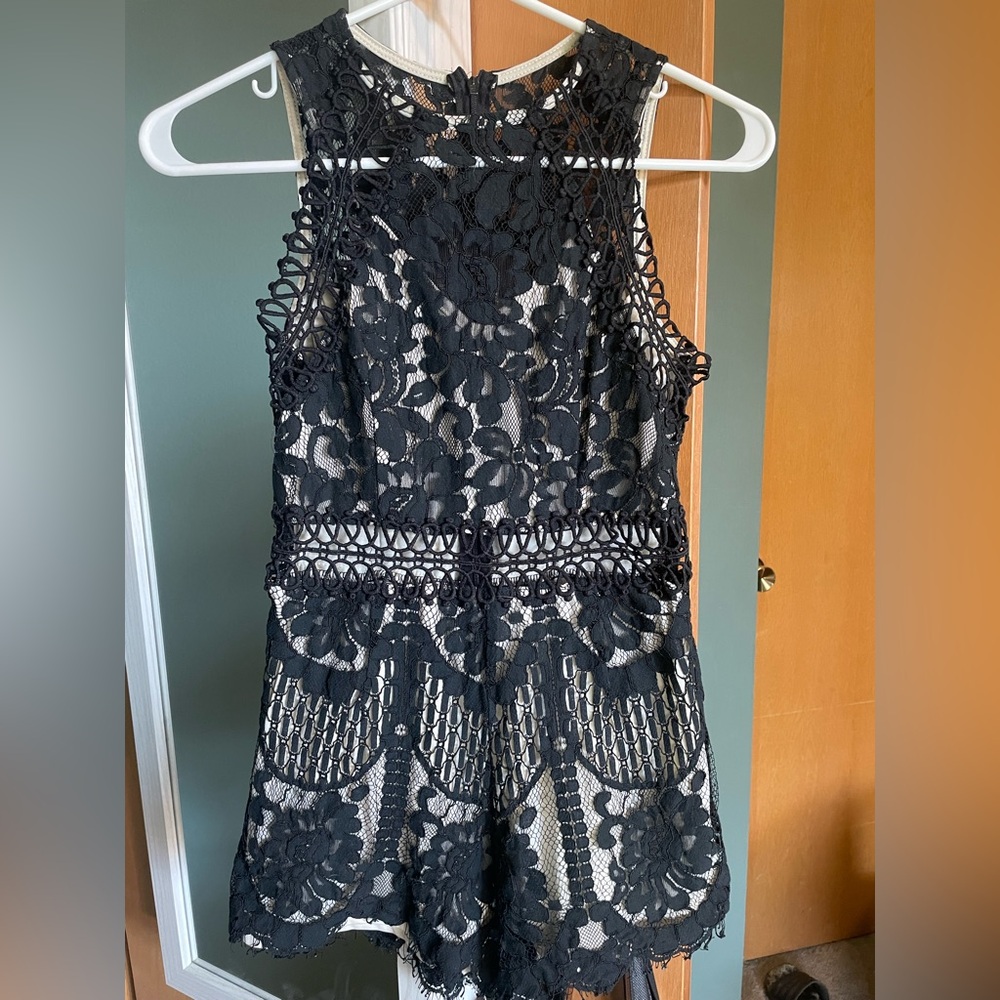 Elegant Black Lace Romper